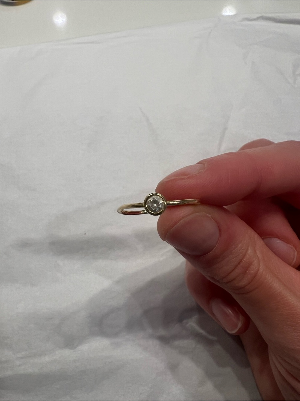14k Gold Ring with Solitaire Gem